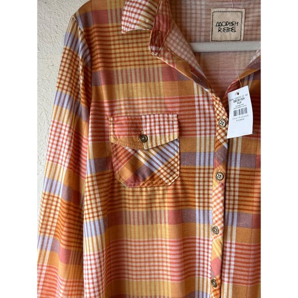 Modish Rebel Women X-Large Plaid Button-Up Shirt READ - Picture 3 of 11
